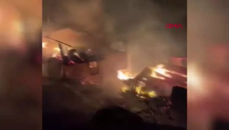 Artvin Yusufeli’de çıkan yangında 3 konut, 8 samanlık ve 2 ahır yandı