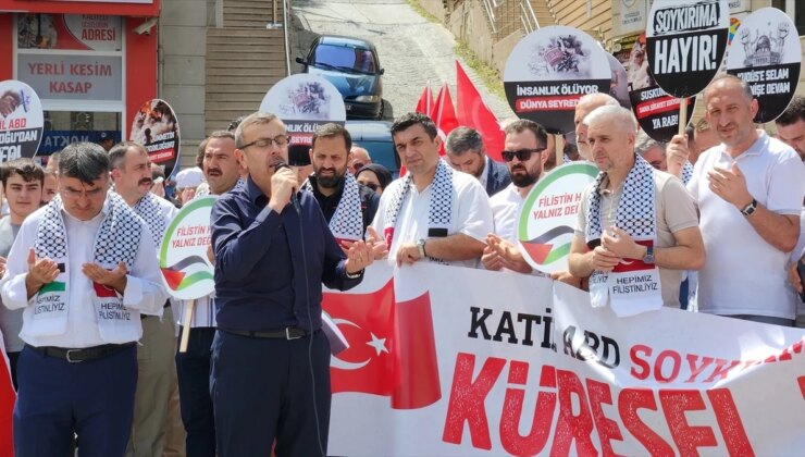 Artvin’de Hamas başkanına suikast protesto edildi