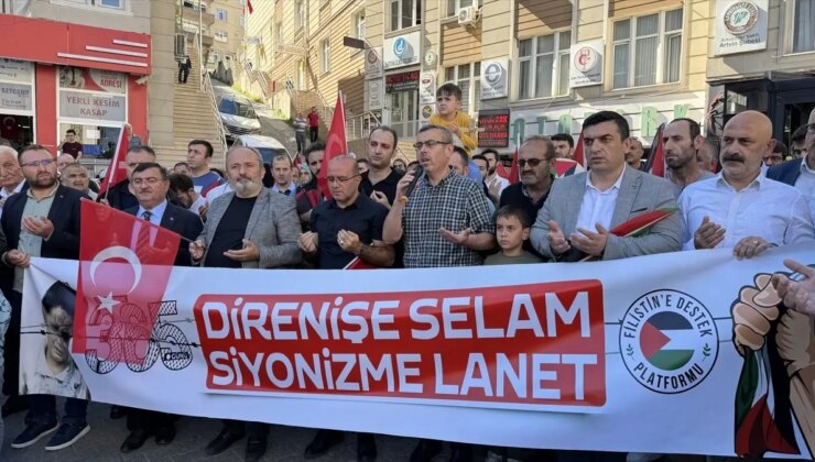 Trabzon, Artvin ve Bayburt’ta İsrail’in Filistin’e yönelik akınları protesto edildi