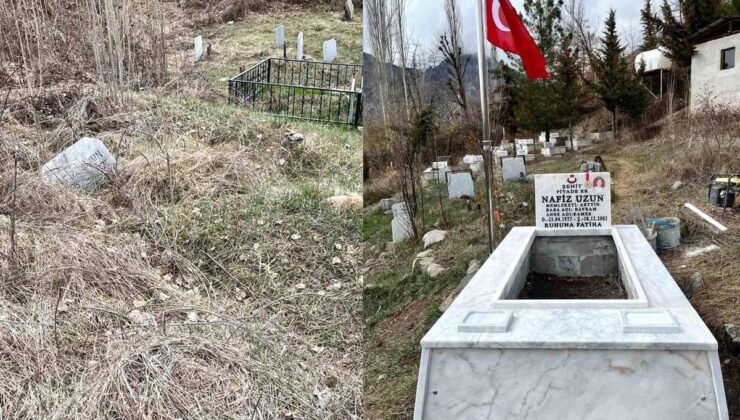 Artvin’de 9 şehit mezarı yenilendi, bayraklar göndere çekildi